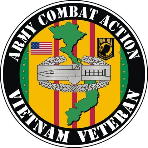 38 Inch Us Army Combat Action Badge Vietnam Veteran Decal Sticker