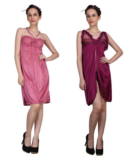 Buy Crazeis Multi Color Satin Nighty And Night Gowns Online At Best Prices In India Snapdeal