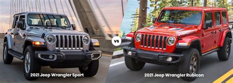 2021 Jeep Wrangler Vs Rubicon Compare Wrangler Sport Vs Rubicon