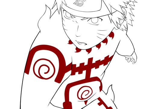 Kyuubi Mode Lineart By Eternajehuty On Deviantart