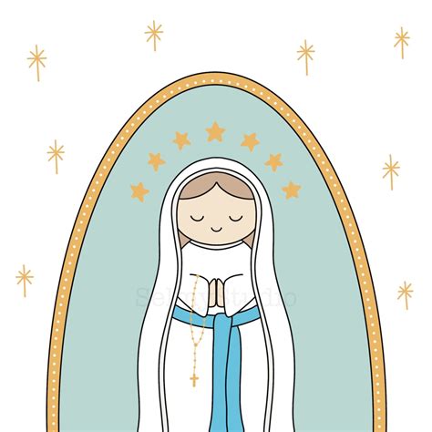 Our Lady Of Lourdes Print Instant Download Printable Wall Etsy