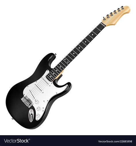 Black And White Electric Guitar Classic Royalty Free Vector