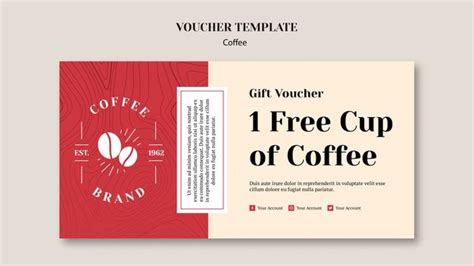 Free Psd Delicious Coffee Voucher Template Voucher Design Gift