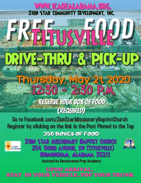 You have to buy a drink to get a hotdog, pizza, sandwiches, salad, nachos, and so on. Food giveaway in Titusville, you have to reserve your box ...
