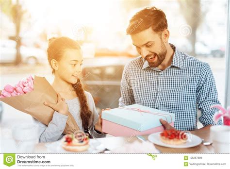 Father Congratulates His Little Daughter On The 8th Of ...