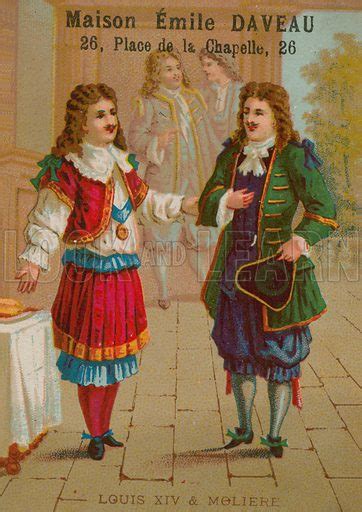 Louis Xiv Of France And Moliere Stock Image Look And Learn