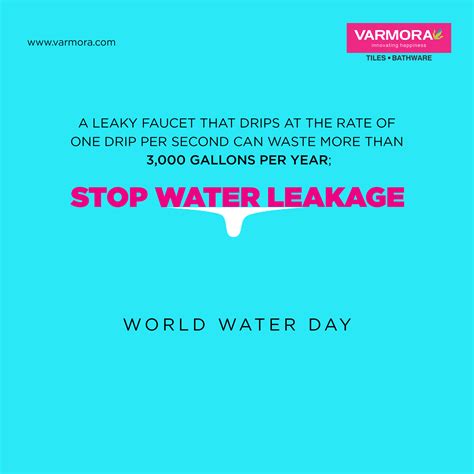 Pin By Varmora Tiles Bathware On Festival In 2021 World Water Day Leaky Faucet Water Facts