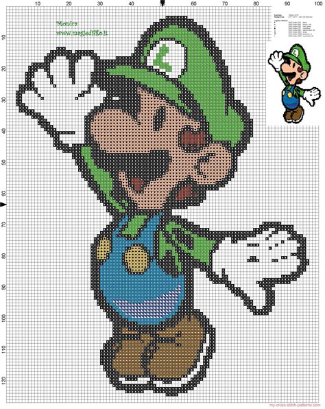 Luigi Cross Stitch Pattern Free Cross Stitch Patterns Simple Unique