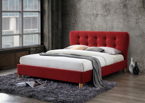 These bed frames look stylish, classy and elegant. Birlea Stockholm Red Fabric Upholstered Double Bed Frame ...