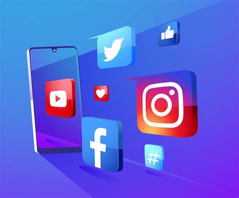 Free Vector Blue Social Media Icons