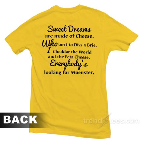 Sweet Dreams Are Made Of Cheese Who Am I To Diss A Brie T Shirt