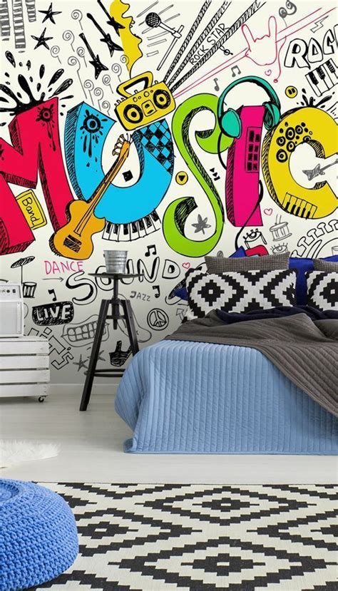 Graffiti name with character, silhouettes and brick wall background, giving it a bit more of a street edge, our bestseller! 20+ Impressive Graffiti Bedroom Decorating Ideas ...