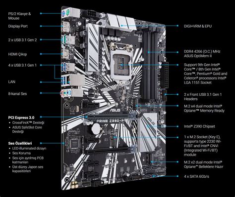 Asus Prime Z390 P Ddr4 Sata3 M2 Pcie Nvme Hdmi Dp Pcie 16x V30 1151p