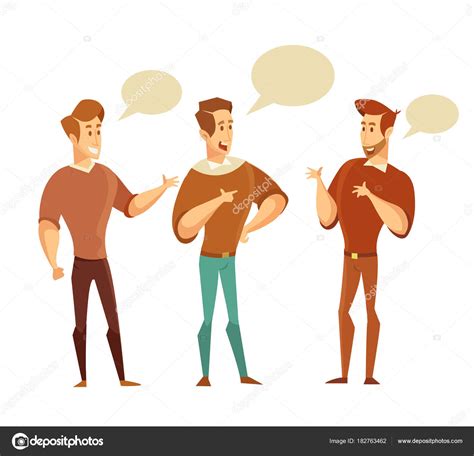 Three Men Talking Each Other Discussion Exchange Ideas Male Characters