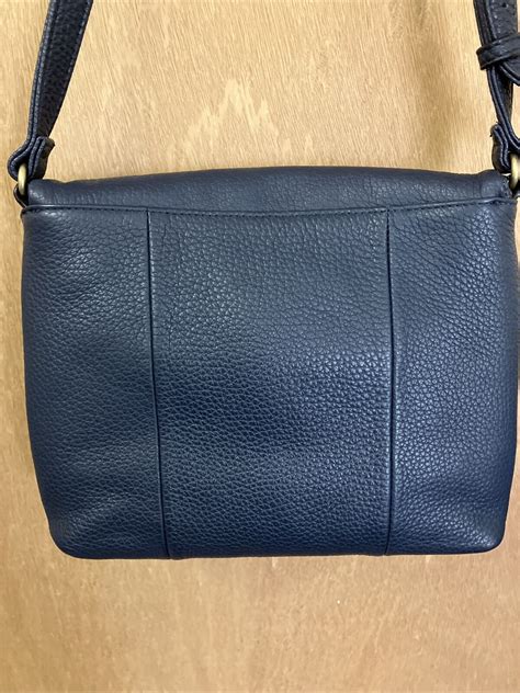 Tignanello Navy Blue Pebble Leather And Suede Crossbody Bag Purse Ebay