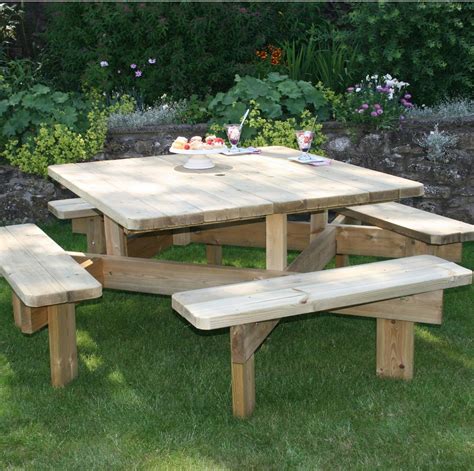 Commercial Square Picnic Table Products Fountain Timber