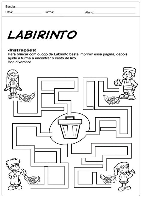 Pré Escolar Labirintos Para Imprimir Jeu Du Labyrinthe Récré Kids