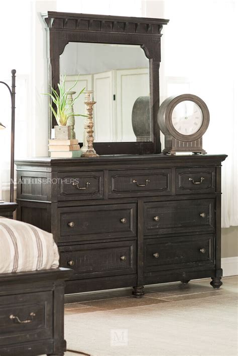 Take distressed wood bedroom sets pieces and sand lightly. Four-Piece Distressed Bedroom Set in Black | Mathis ...