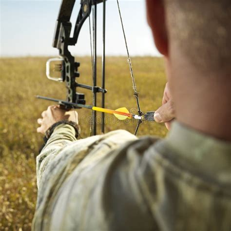 Bow Hunter With Compund Bow Stock Image Image Of Body Compound 2046493