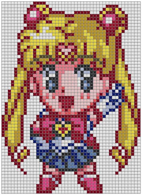 Sailor Moon Cross Stitch Kawaii Chibi Style Instant Download Etsy In