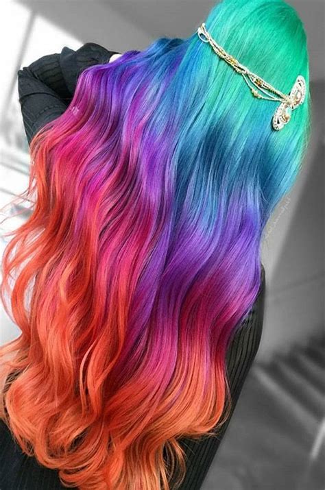 Awesome Unique Rainbows Hair Color Ideas Rainbow Hair Color Cool Hair Color Rainbow Hair Ombre