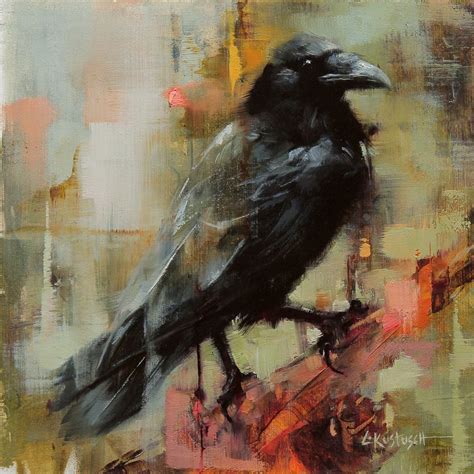 Lindsey Kustusch Animals Paintings Artpeople Crow Painting Raven