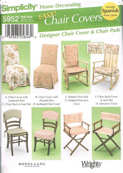Wooden Chair Slip Cover Or Rocking Chair Pads Craft Sewing Pattern