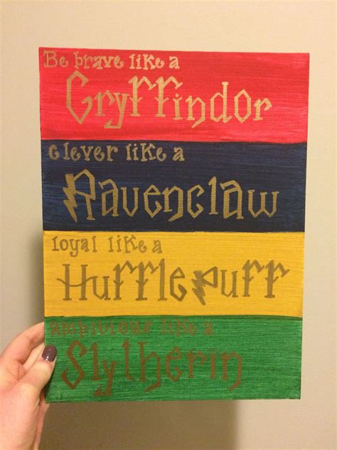 Harry Potter Hogwarts House Traits Canvas Harry Potter Hogwarts