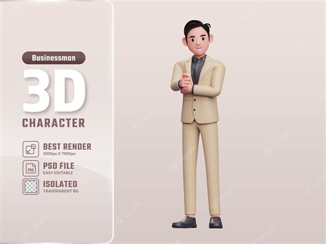 Premium Psd 3d Businessman Smiling And Pointing At The Camera 3d