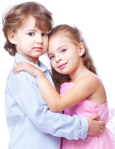 Little Boy And Girl In Love Stock Photo Image Of Innocence Amused