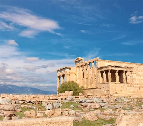 Acropoli Del Tempio Di Eretteo Atene Grecia Immagine Panoramica