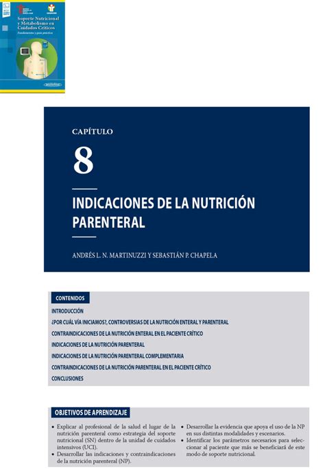 PDF INDICACIONES DE LA NUTRICIÓN PARENTERAL