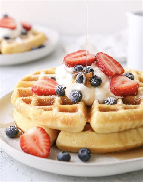 Fluffy Buttermilk Waffles With Fruit Recipe The Feedfeed