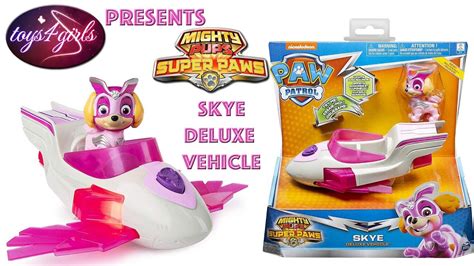 Paw Patrol Mighty Pups Super Paws Skye Deluxe Vehicle Unboxing Video