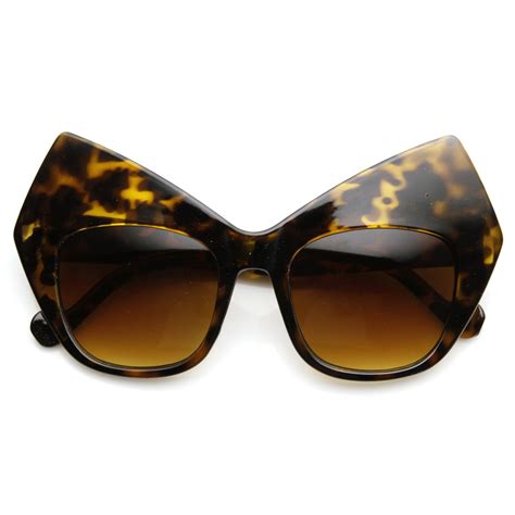 womens oversize geometric pointed cat eye sunglasses zerouv
