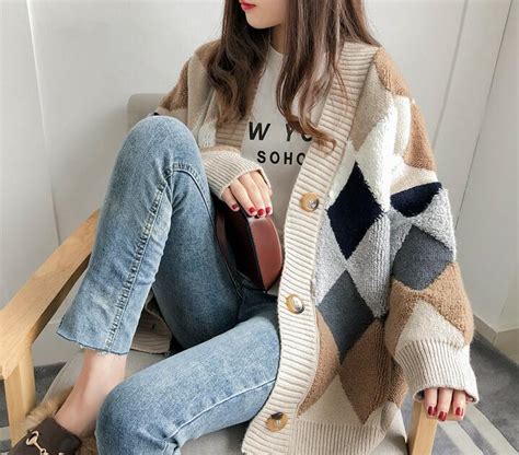 loose korea style cardigan sweater coat on luulla