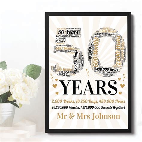 This item can be personalised or just purchased as it is. Personalised 50th Wedding Anniversary Gift For Husband Wife