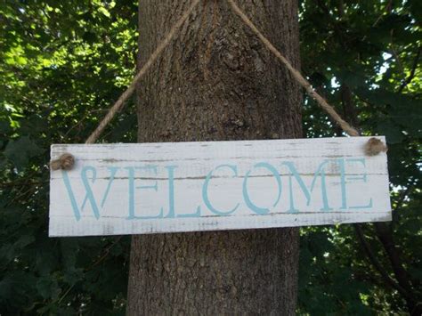 25 Distressed White Reclaimed Wood Welcome Sign Welcome Wood Sign