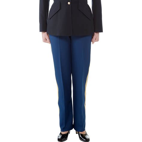 Army Officer And Senior Enlisted Womens Blue Slacks With Gold Braid