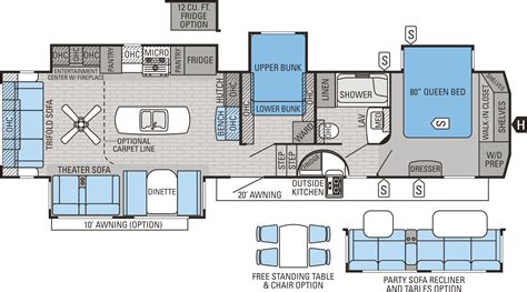 Fifth wheel campers offer the luxury and space of a motorhome, yet since you supply the tow vehicle, you simply need to unhitch to explore everything the surrounding area has to as well as some of their special features, privacy, and creature comfort. 5th Wheel Floor Plans With 2 Bedrooms - Floor Plans Ideas 2020