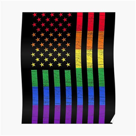 lgbt american flag pride rainbow gay lesbian bi transgender poster for sale by fittingrudiment