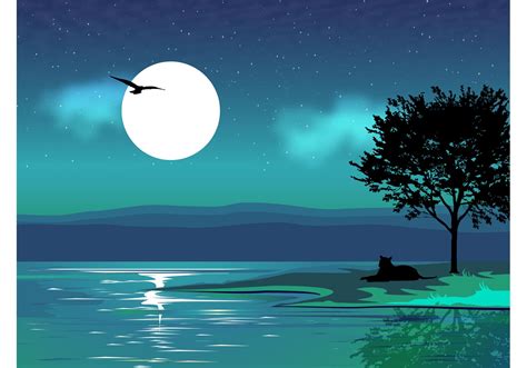 Night Vector Landscape Download Free Vector Art Stock Graphics And Images