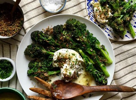 How To Make Purple Sprouting Broccoli With Caper Sauce Lemon Breadcrumbs And Burrata The