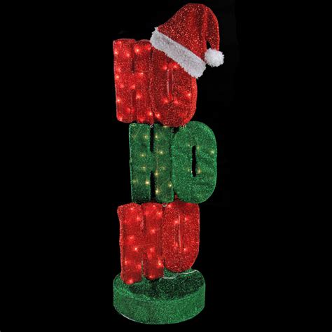 44 Oscillating Red And Green Lighted Ho Ho Ho Sign Christmas Outdoor
