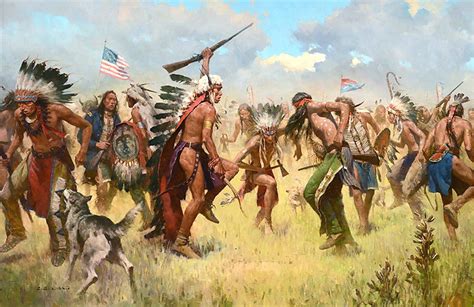 Native Americans In The Indian Encampment Hold A Victory Dance