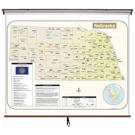Nebraska Large Shaded Relief Wall Map Shop Classroom Maps