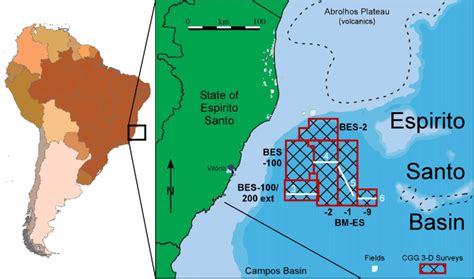 Map Showing The Location Of The Espirito Santo Basin The Cgg Seismic