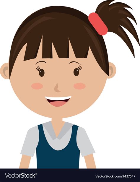 Smiling Avatar Girl Graphic Royalty Free Vector Image