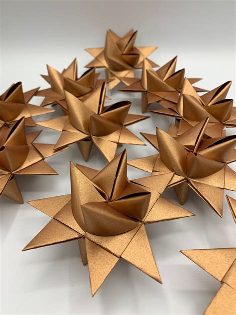 Metallic Copper Paper Moravian Stars Copper Froebel Stars Etsy