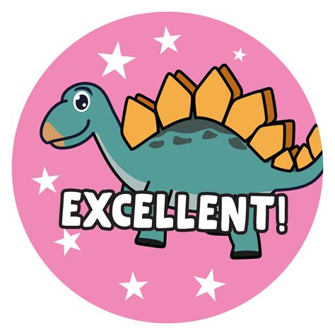 Cute Dinosaur Well Done Reward Stickers — Myclassroom